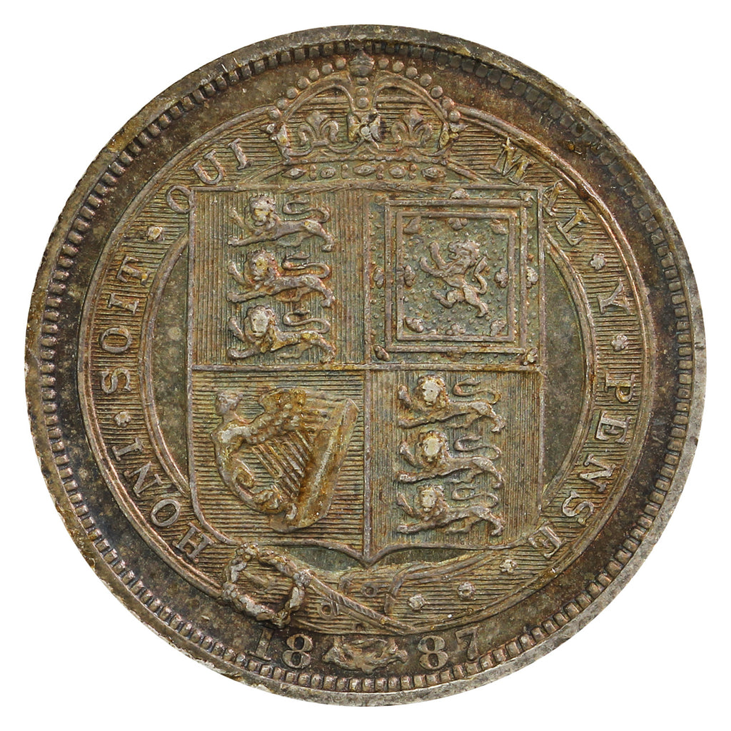 Great Britain 1887 Jubilee 6 Pence Almost Uncirculated (AU50)