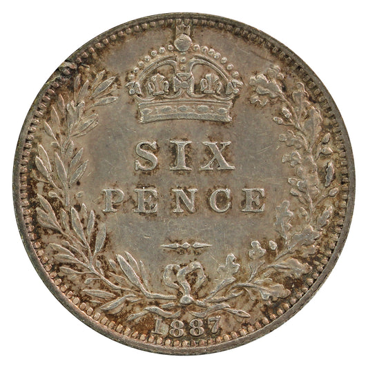 Great Britain 1887 6 Pence Reverse 6 Pence Extra Fine (EF40)