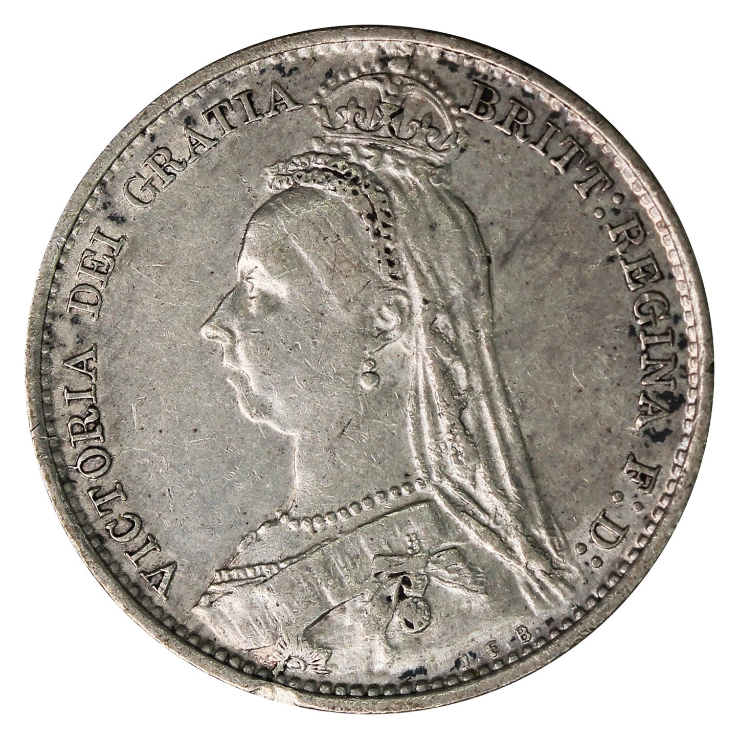 Great Britain 1890 6 Pence VF-EF (VF30)