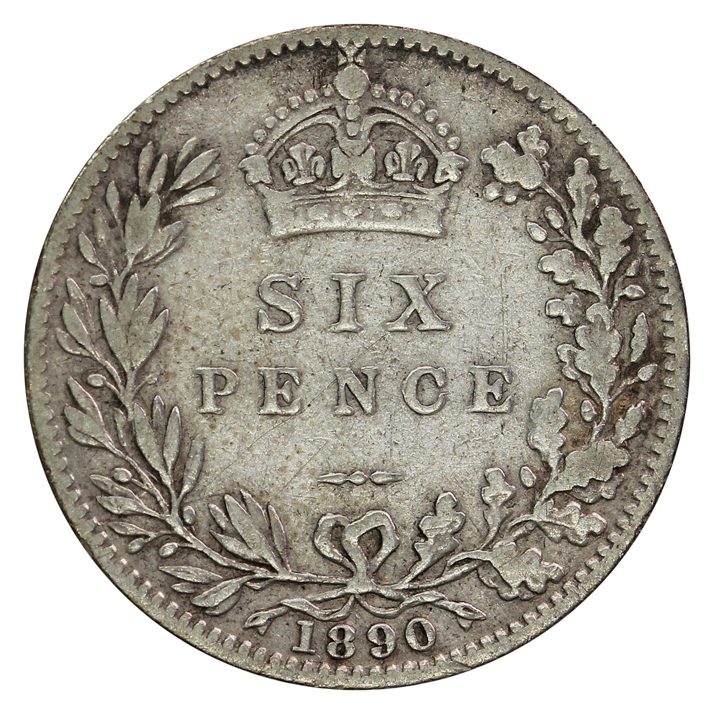 Great Britain 1890 6 Pence Fine (F12)