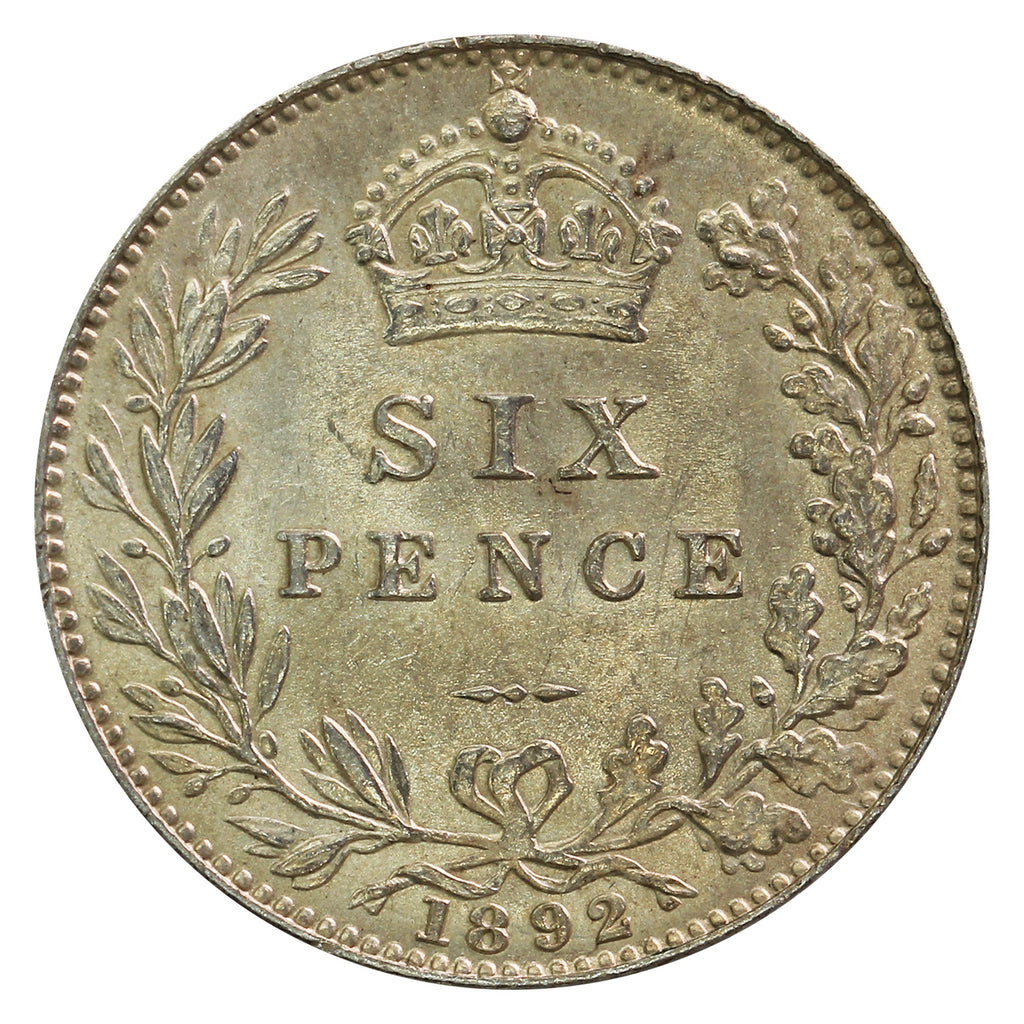 Great Britain 1892 6 Pence Extra Fine (EF40)