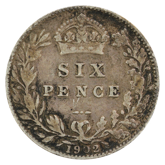 Great Britain 1902 6 Pence Fine (F12)