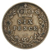 Great Britain 1908 6 Pence F-VF (F15)