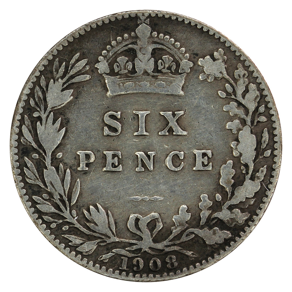 Great Britain 1908 6 Pence Fine (F12)