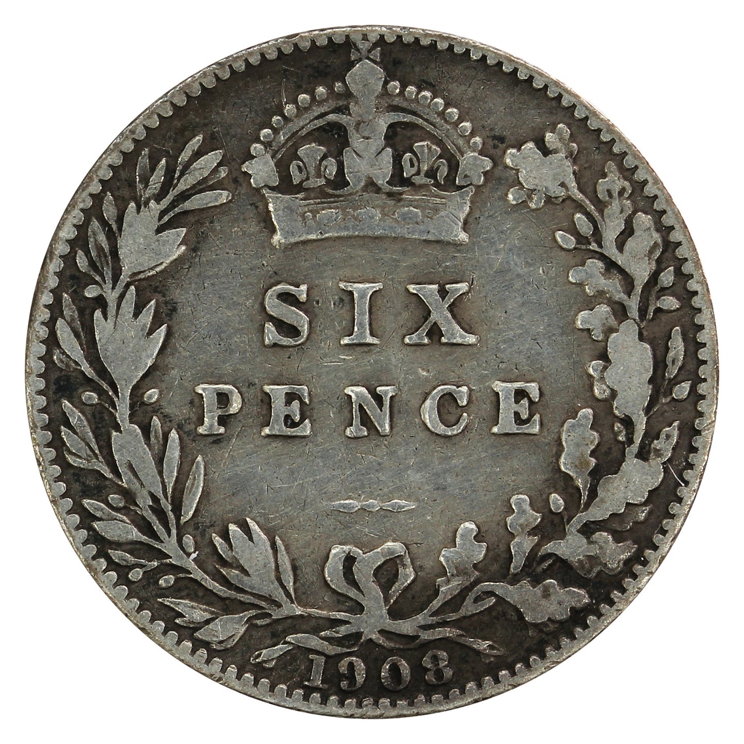 Great Britain 1908 6 Pence Fine (F12)