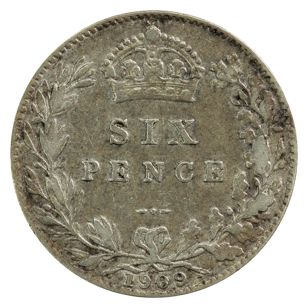 Great Britain 1909 6 Pence Fine (F12)