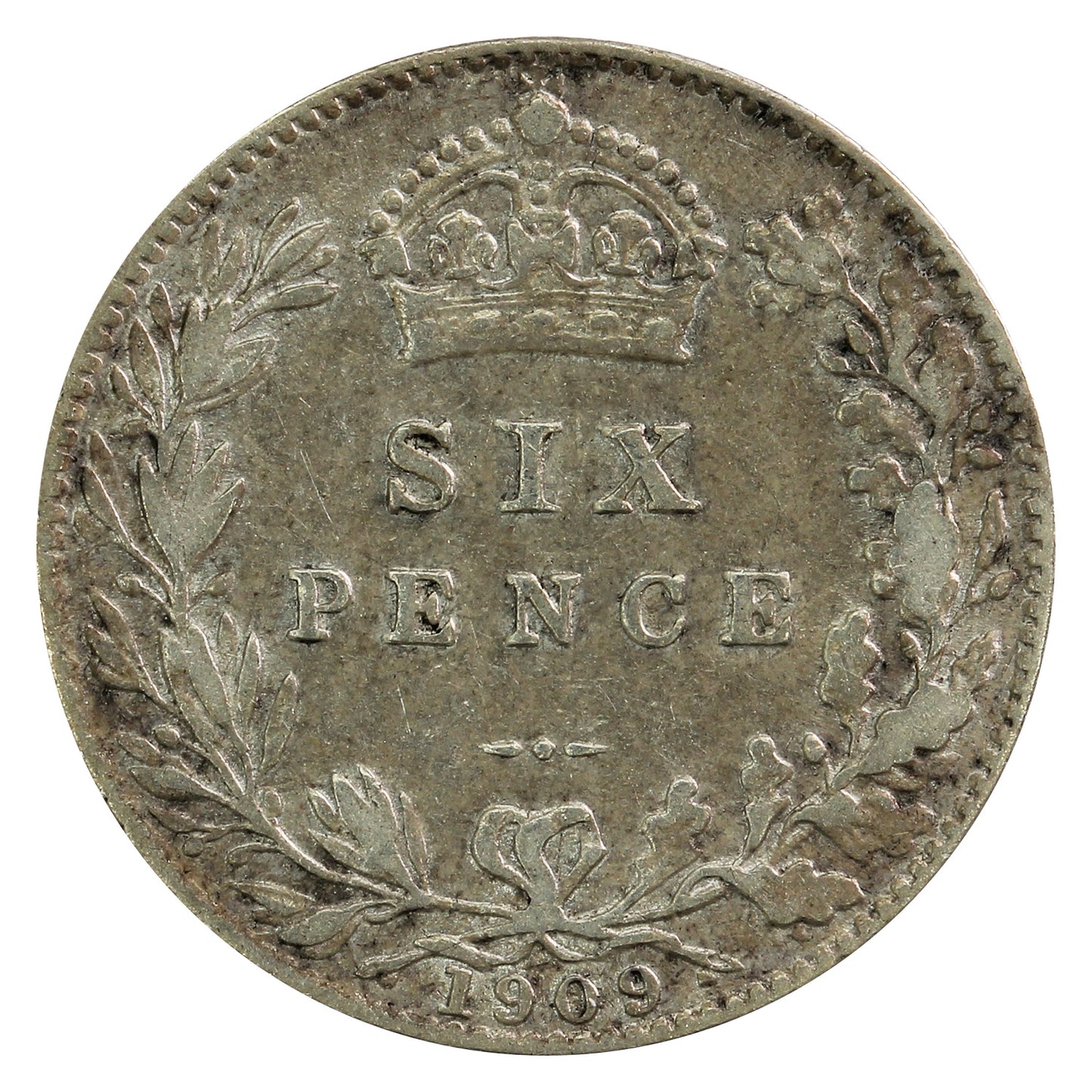 Great Britain 1909 6 Pence Fine (F12)