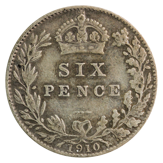 Great Britain 1910 6 Pence F-VF (F15)