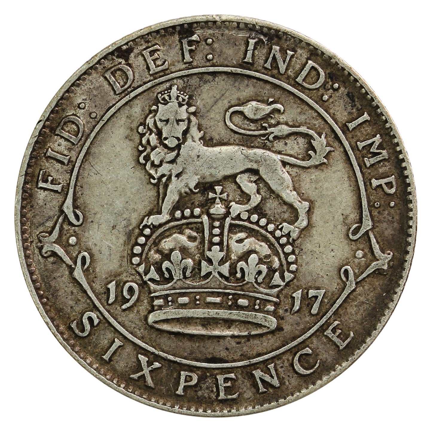 Great Britain 1917 6 Pence F-VF (F15)