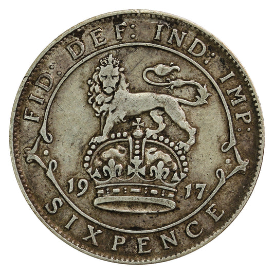 Great Britain 1917 6 Pence F-VF (F15)