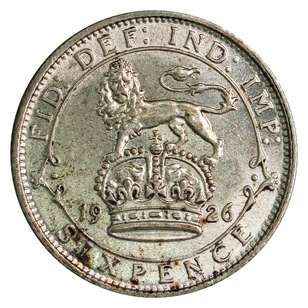 Great Britain 1926 6 Pence Almost Uncirculated (AU50)