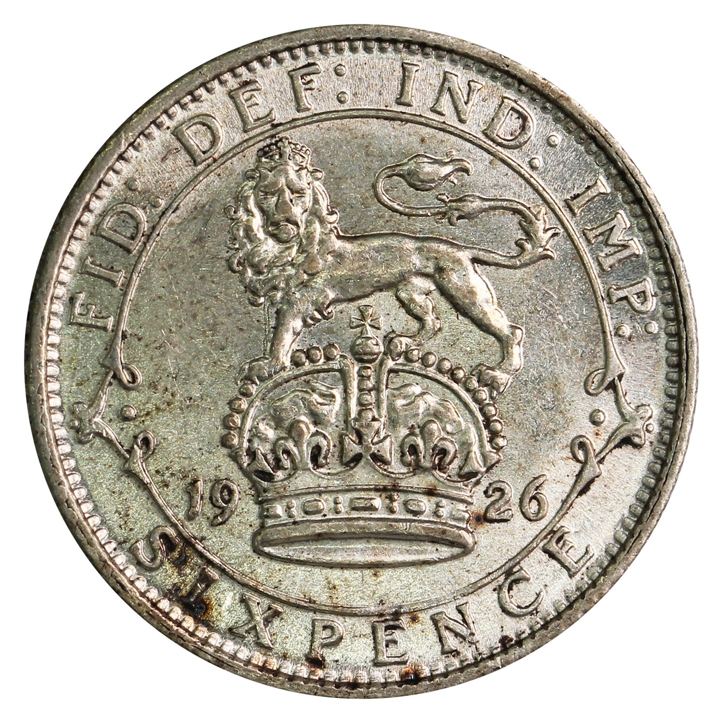 Great Britain 1926 6 Pence Almost Uncirculated (AU50)
