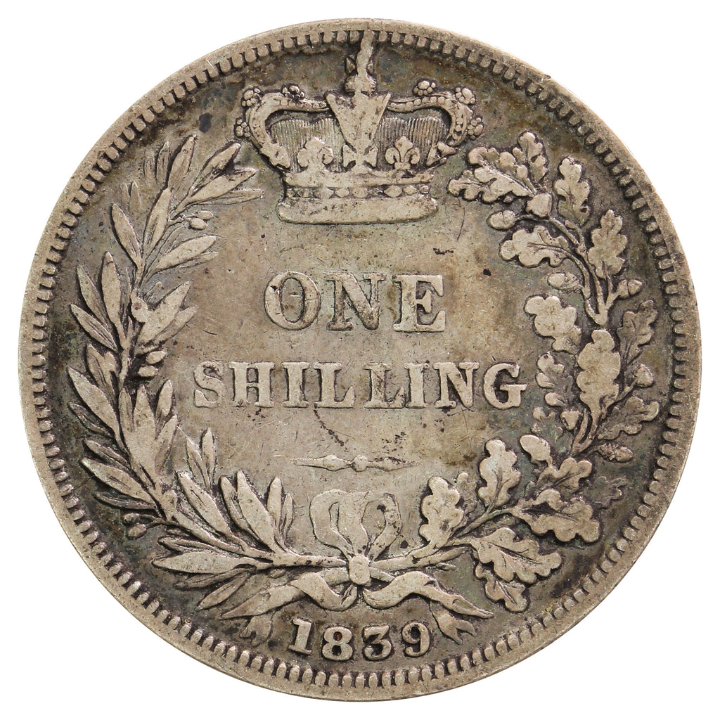 Great Britain 1839 Shilling Very Good (VG8)