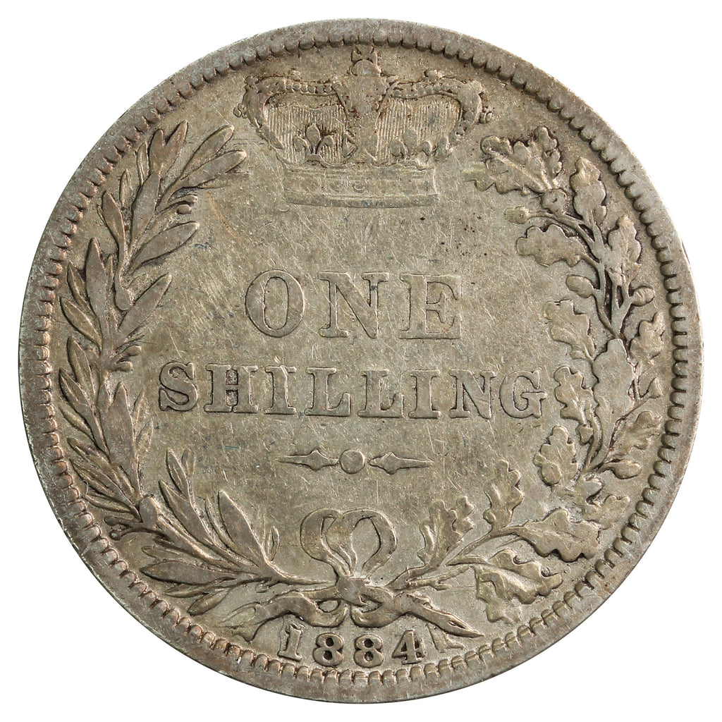 Great Britain 1884 Shilling F-VF (F15)