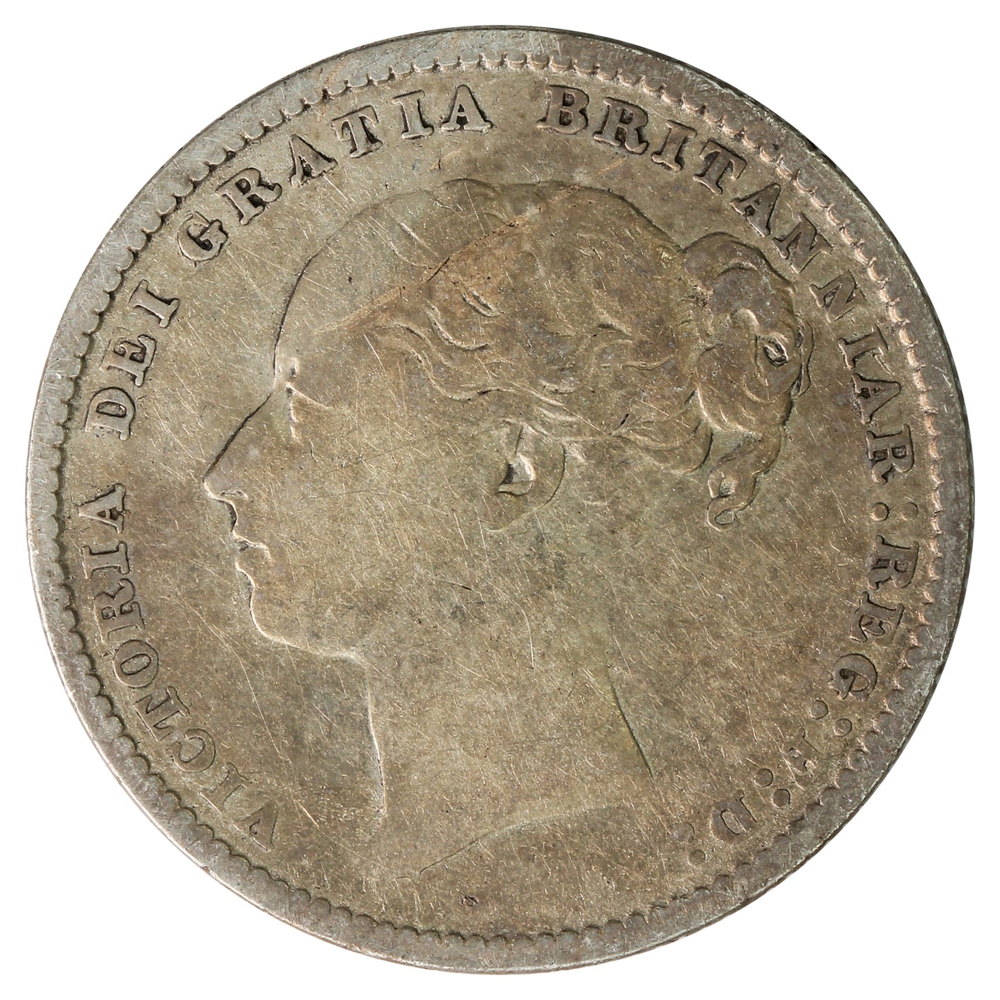 Great Britain 1884 Shilling F-VF (F15)