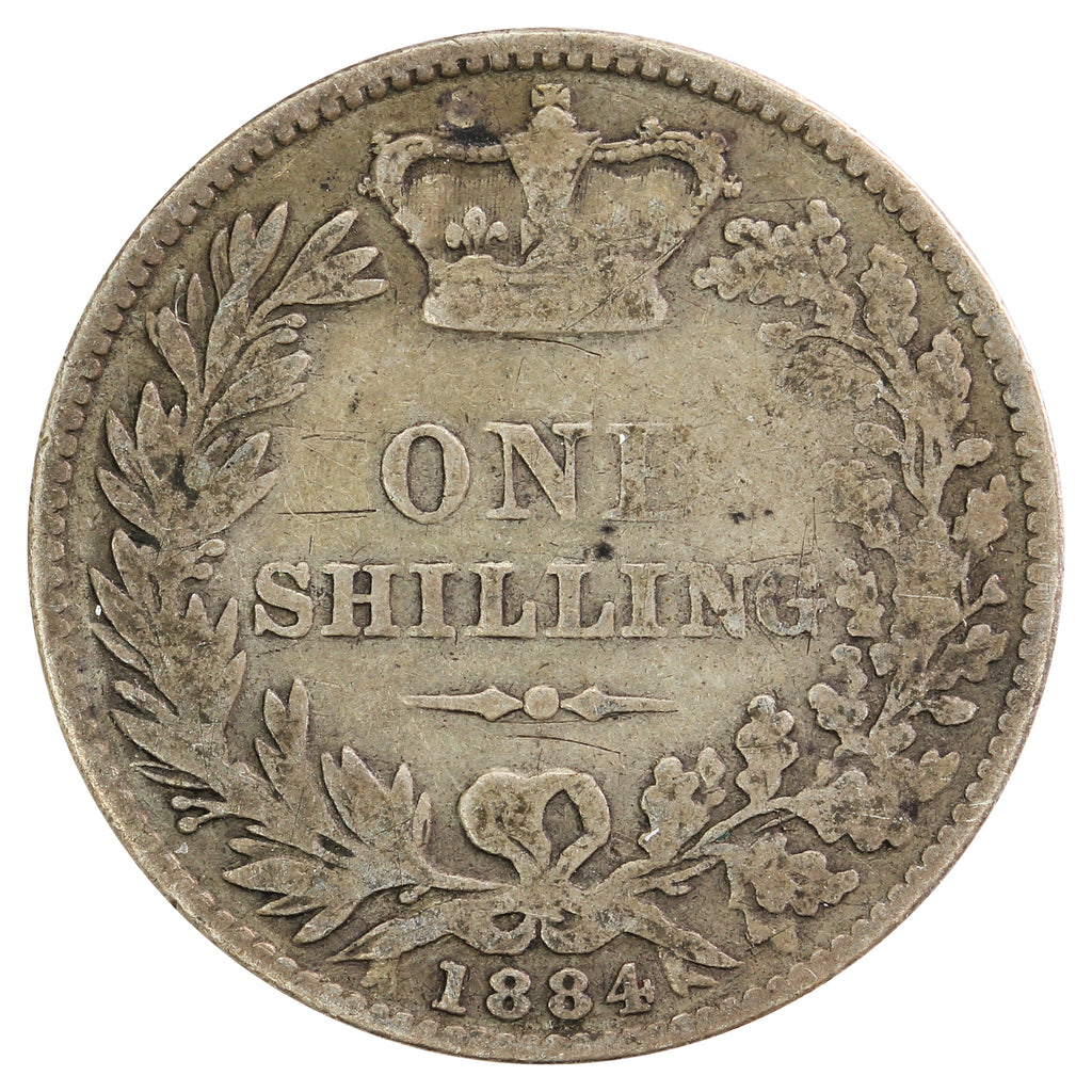 Great Britain 1884 Shilling VG-F (VG10)