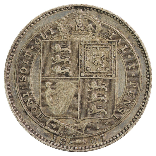 Great Britain 1887 Jubilee Shilling Very Fine (VF20)