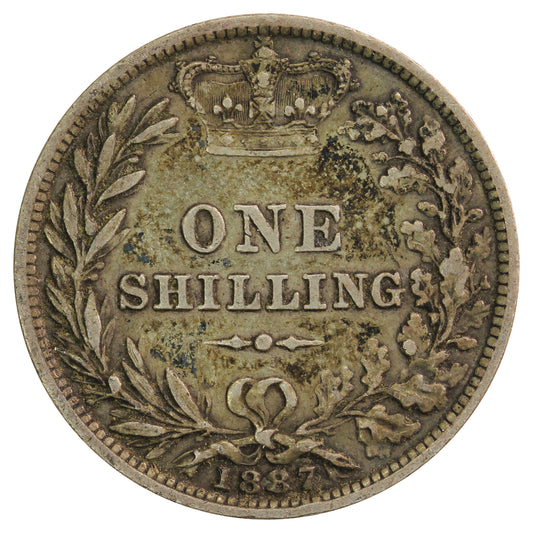 Great Britain 1887 Young Head Shilling Very Fine (VF20)