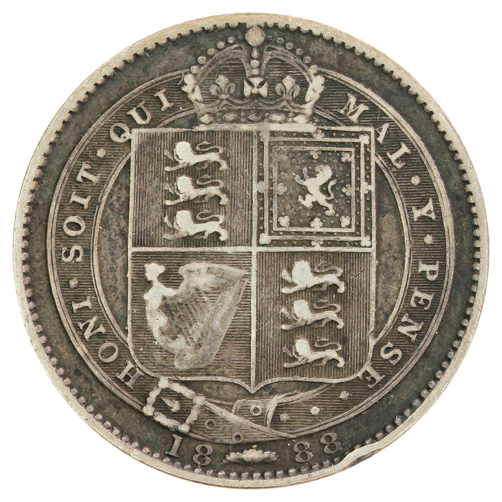 Great Britain 1888 Shilling F-VF (F15)