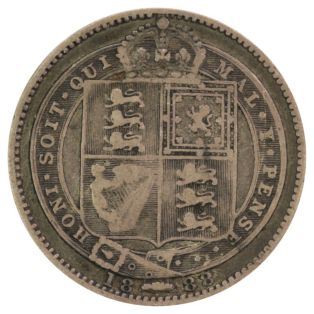 Great Britain 1888 Shilling Fine (F12)