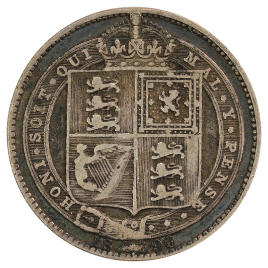 Great Britain 1890 Shilling F-VF (F15)