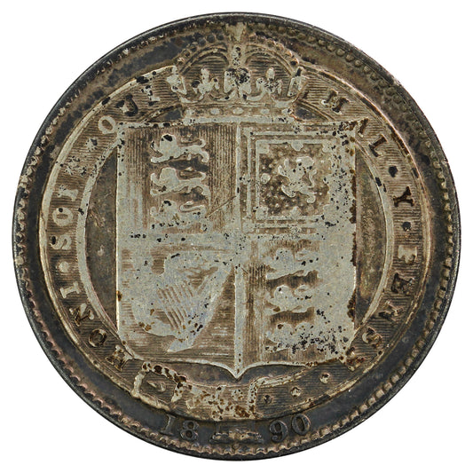 Great Britain 1890 Shilling Fine (F12)