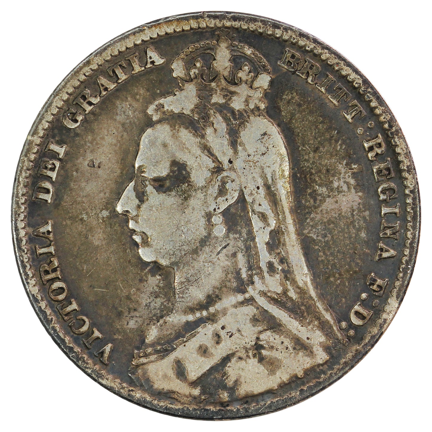 Great Britain 1890 Shilling Fine (F12)