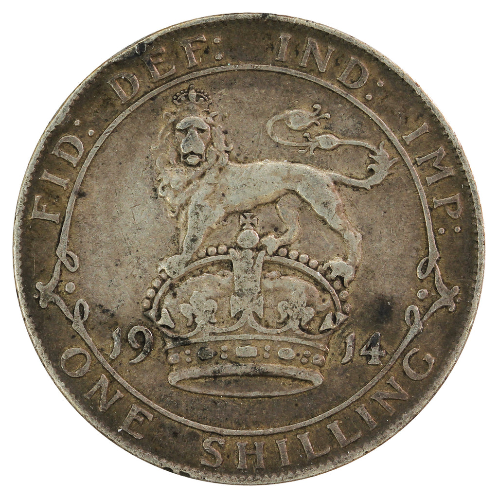 Great Britain 1914 Shilling VF-EF (VF30)
