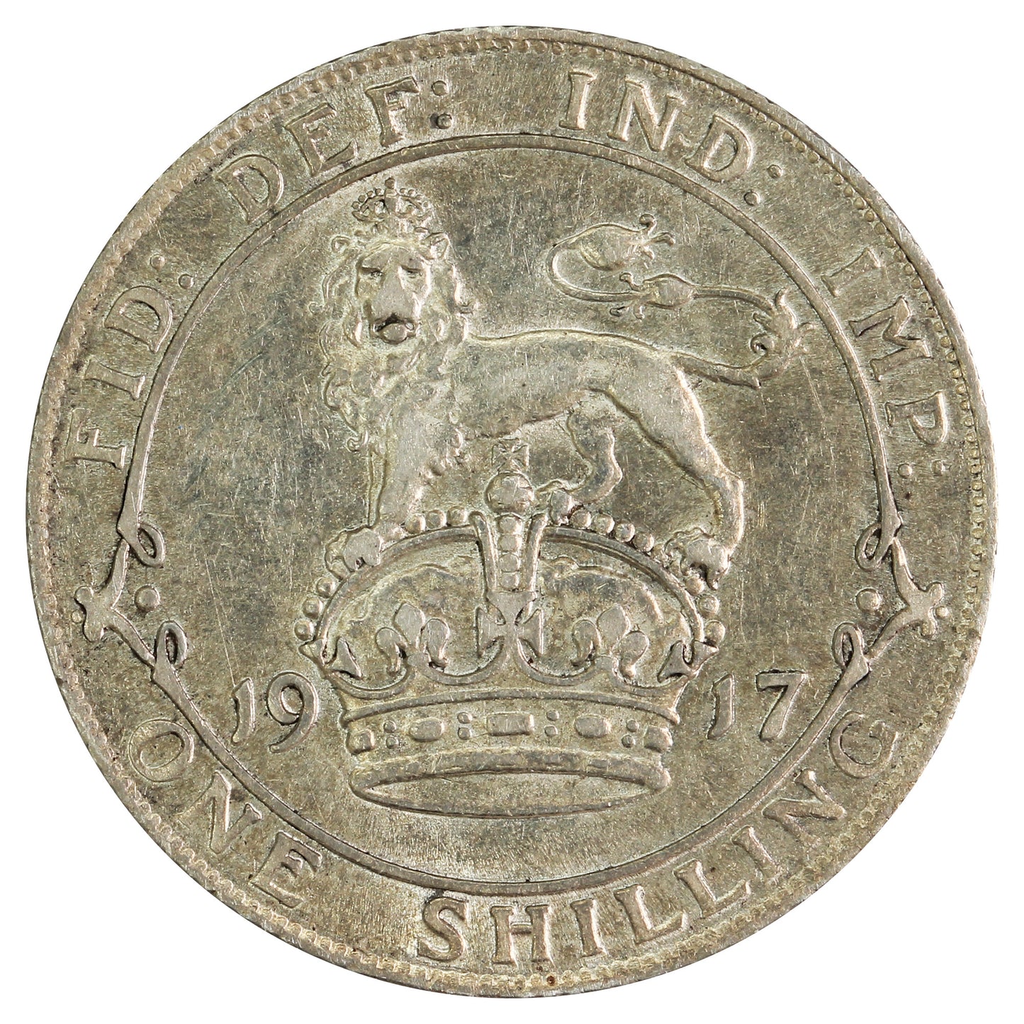 Great Britain 1917 Shilling Almost Uncirculated (AU50)