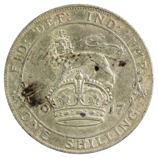 Great Britain 1917 Shilling EF-AU (EF45)