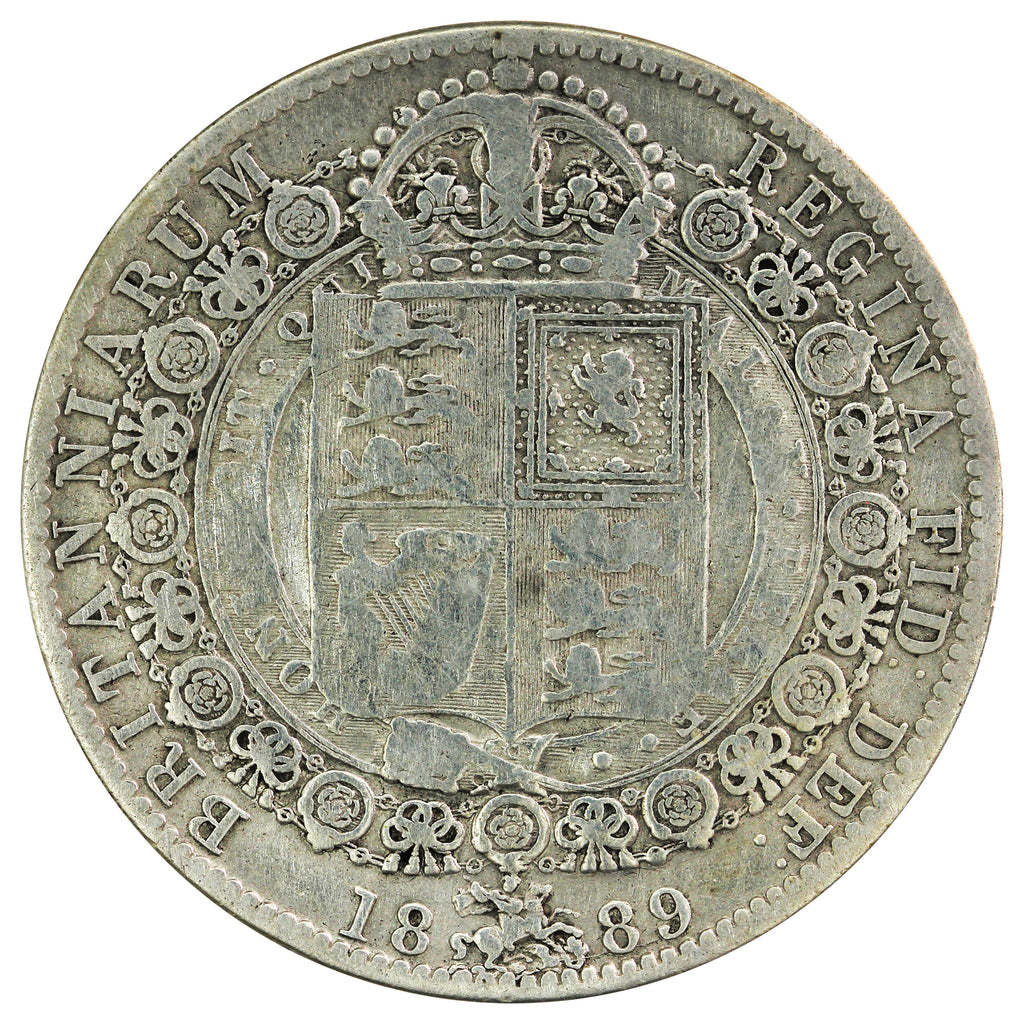 Great Britain 1889 1/2 Crown F-VF (F15)