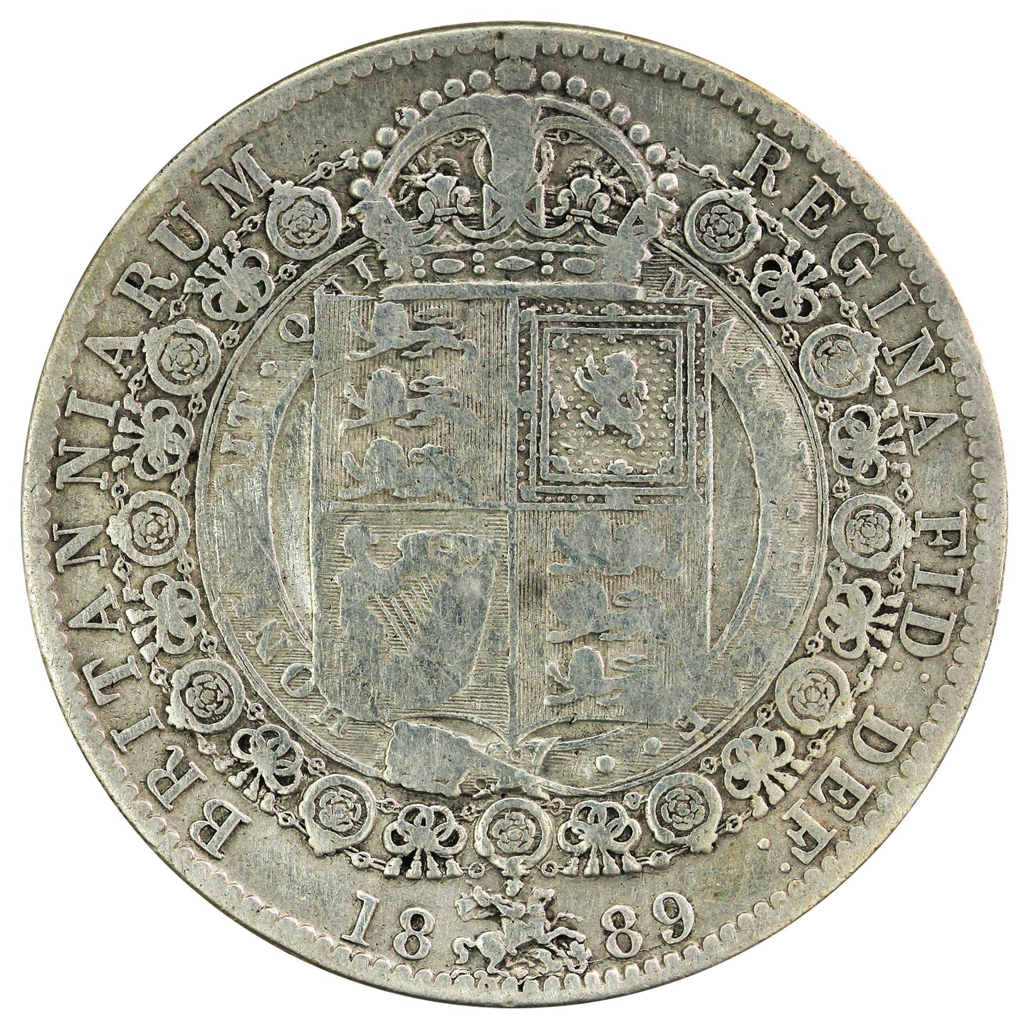 Great Britain 1889 1/2 Crown F-VF (F15)