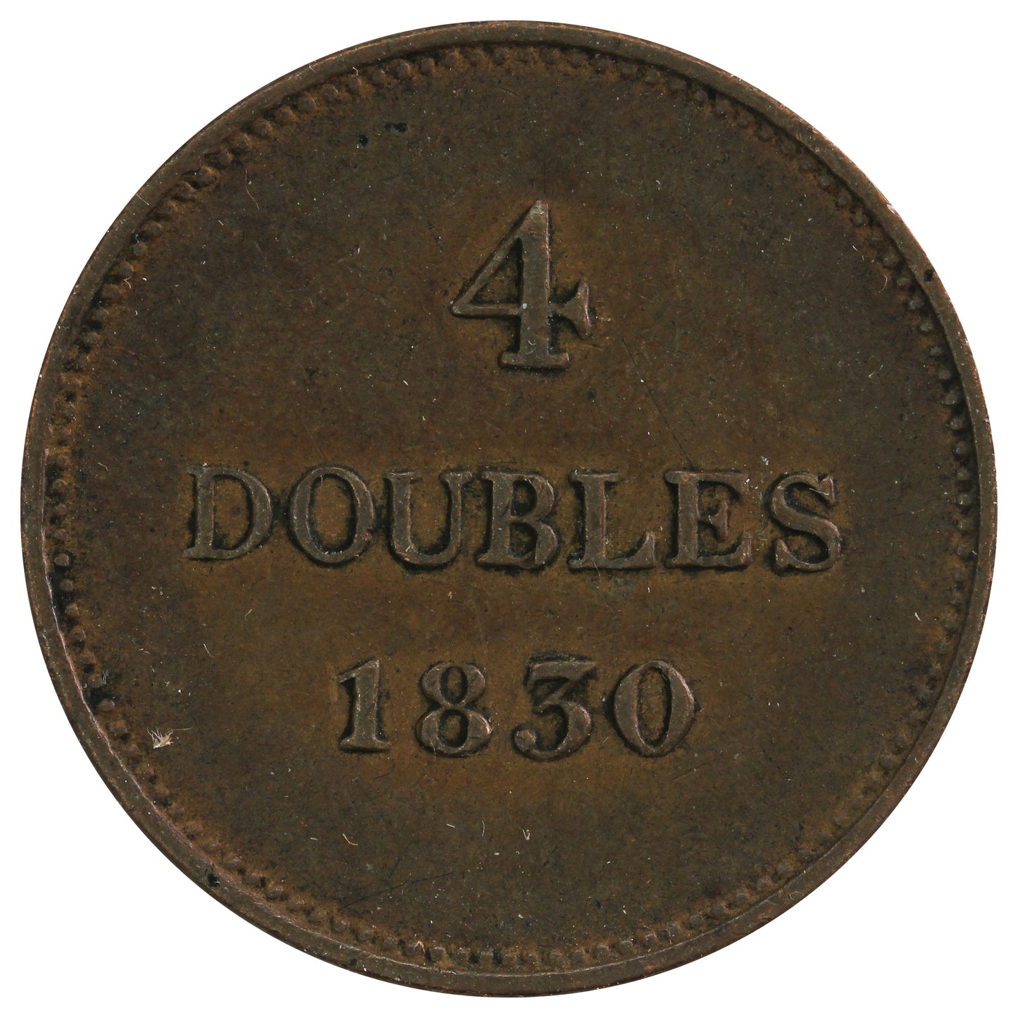 Guernsey 1830 4 Doubles Very Fine (VF20)