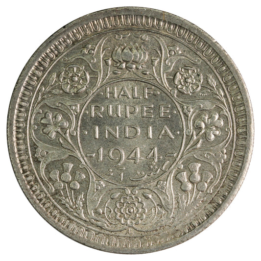 India 1944 1/2 Rupee Uncirculated (MS-60)