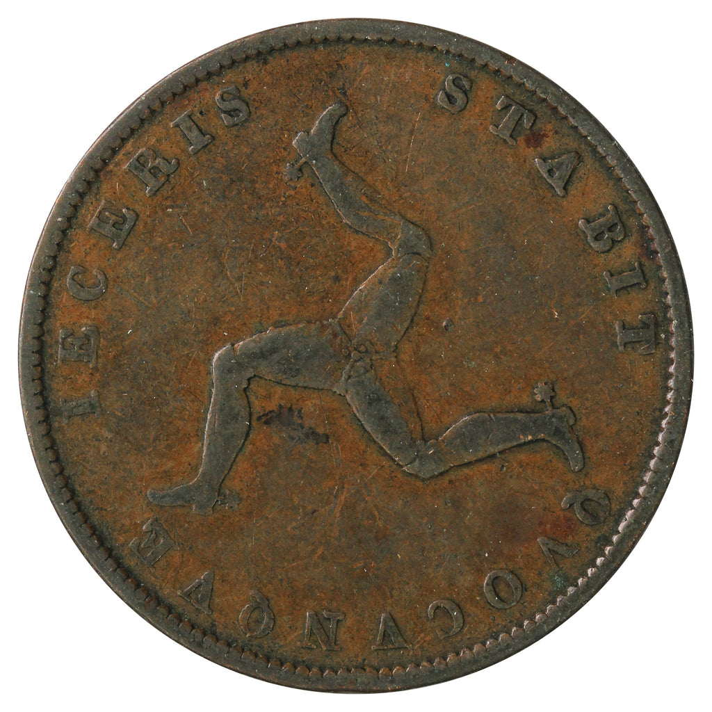 Isle of Man 1839 1/2 Penny Fine (F-12)