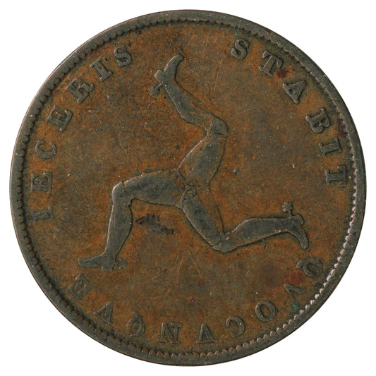 Isle of Man 1839 1/2 Penny Fine (F-12)