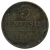 Italian States 1850M Lombardy-Venetia 3 Centesimi Extra Fine (EF-40)
