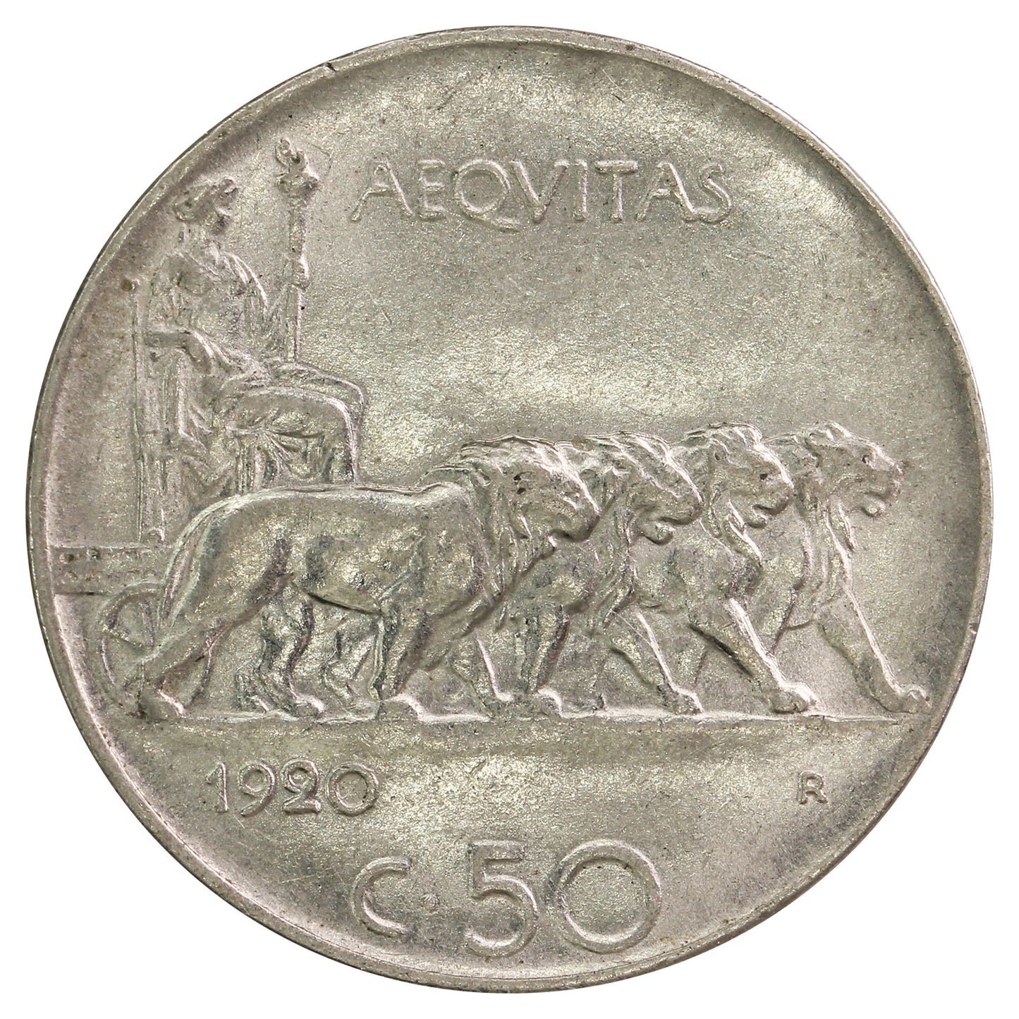 Italy 1920R 50 Centesimi Uncirculated (MS60)
