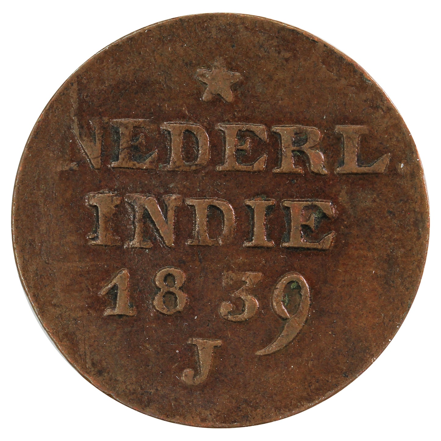 Netherlands East Indies 1839J 2 Cents Very Fine (VF20)