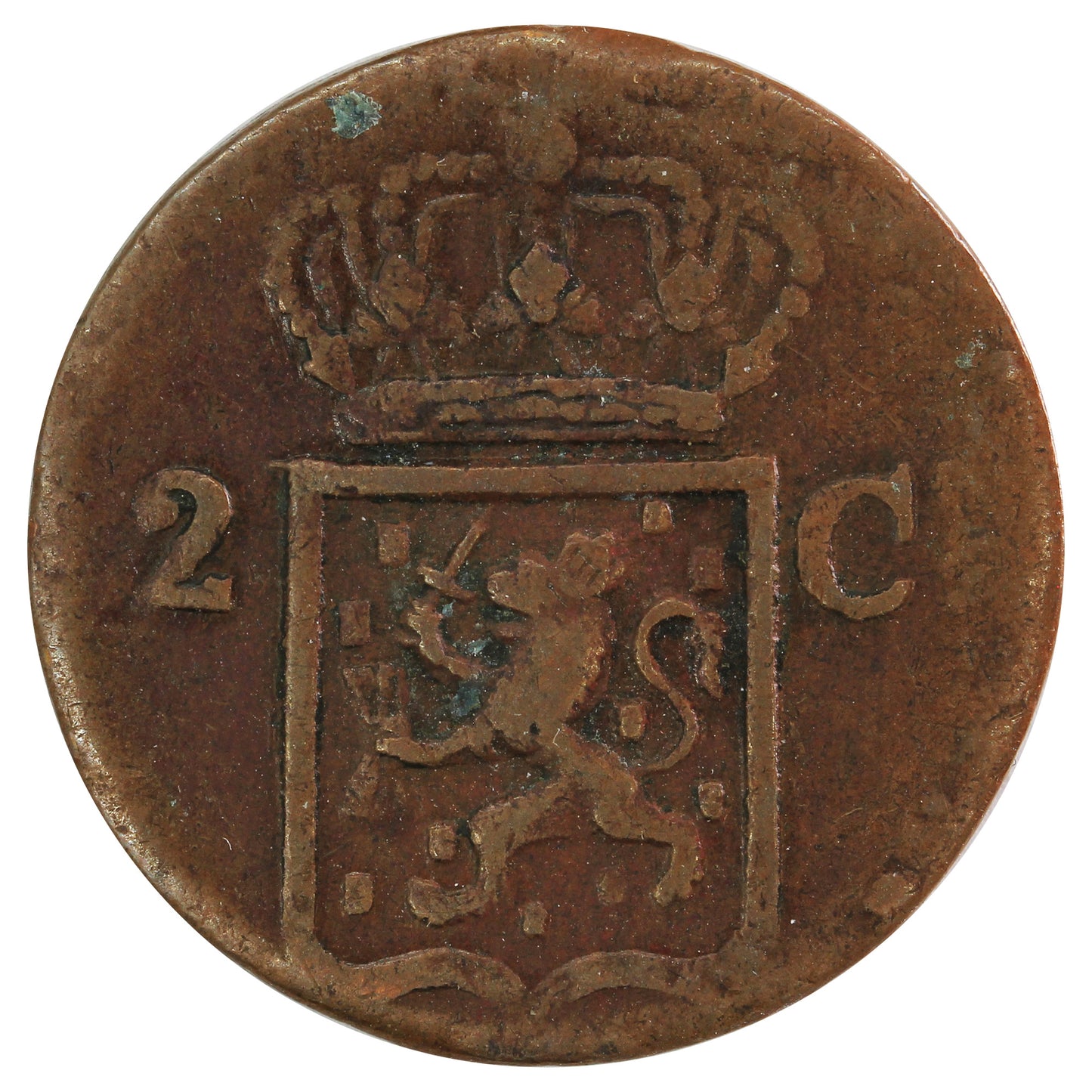 Netherlands East Indies 1839J 2 Cents Very Fine (VF20)
