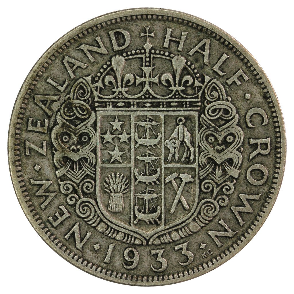 New Zealand 1933 1/2 Crown F-VF (F15)