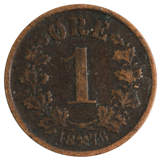 Norway 1876 1 Ore Fine (F-12)