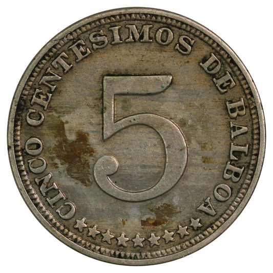 Panama 1929 5 Centesimos Very Fine (VF-20)