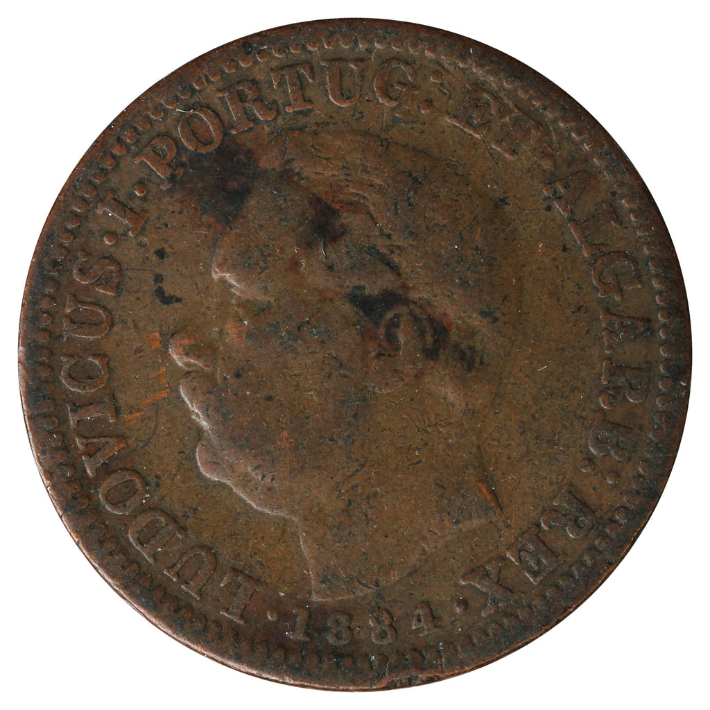 Portuguese India 1884 1/4 Tanga Fine (F12)