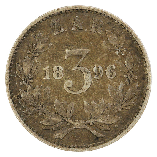 South Africa 1896 3 Pence Very Fine (VF-20)