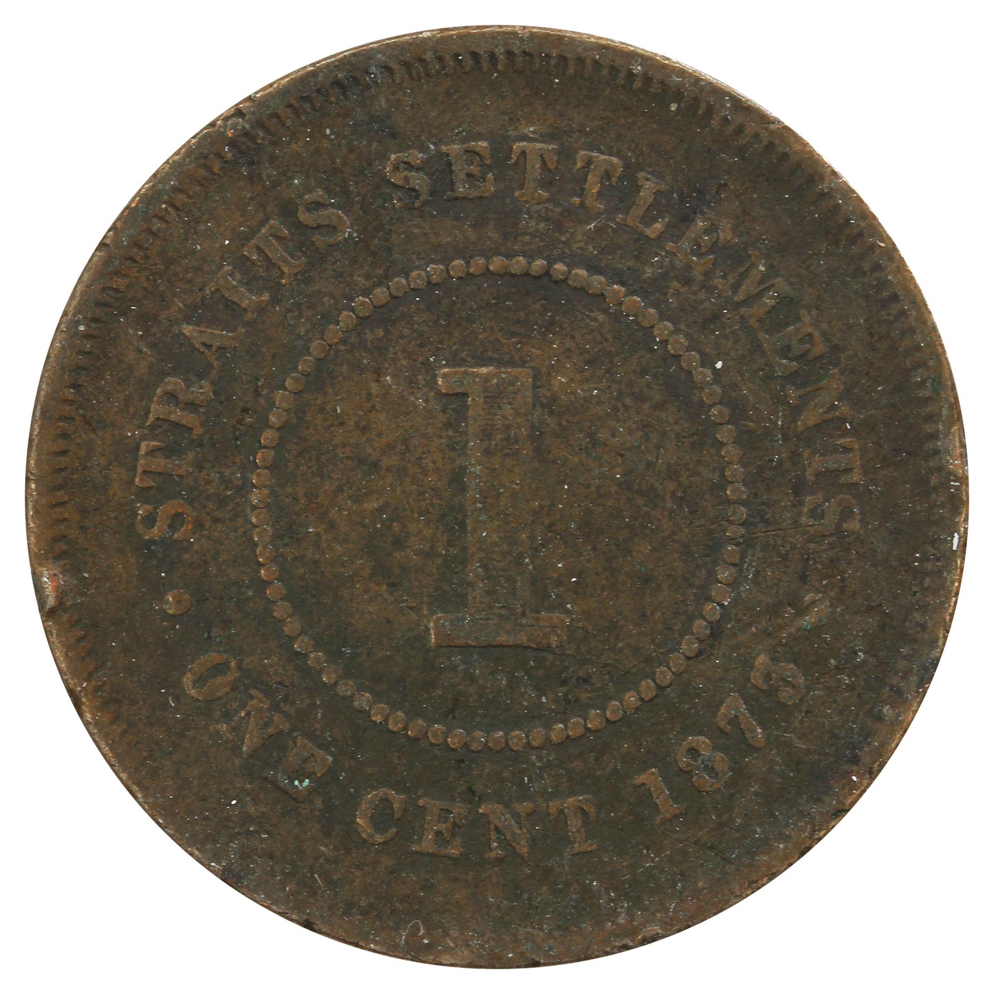 Straits Settlements 1873 Cent Very Good (VG8)