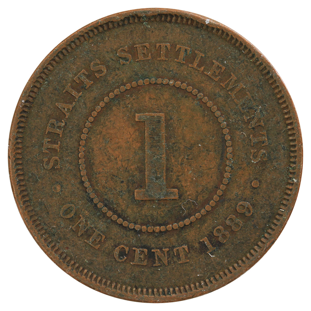 Straits Settlements 1889 Cent F-VF (F15)