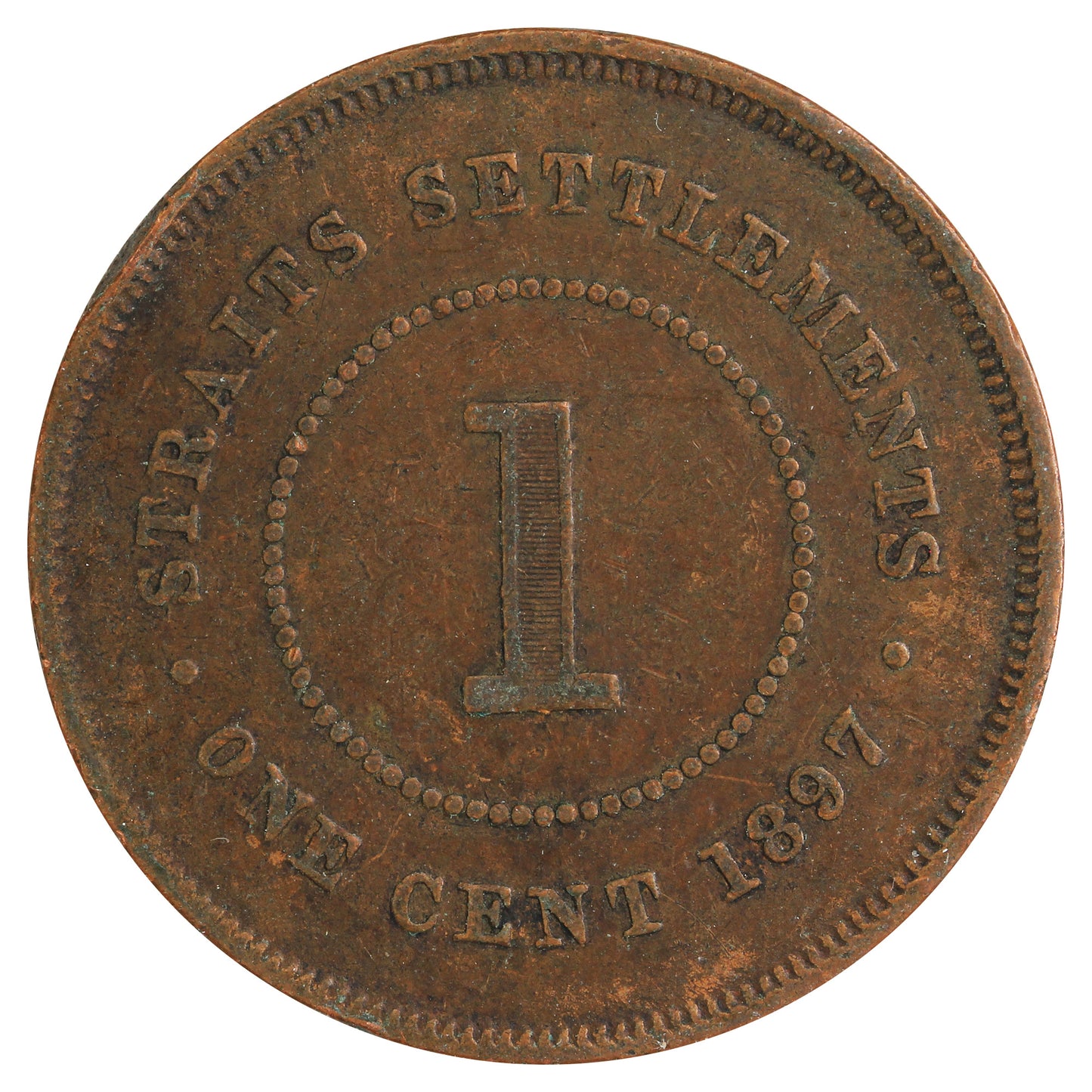 Straits Settlements 1897 Cent Very Fine (VF20)