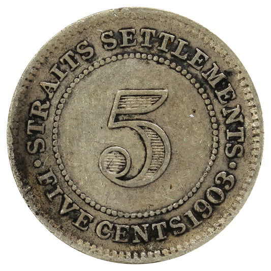 Straits Settlements 1903 5 Cents Fine (F12)