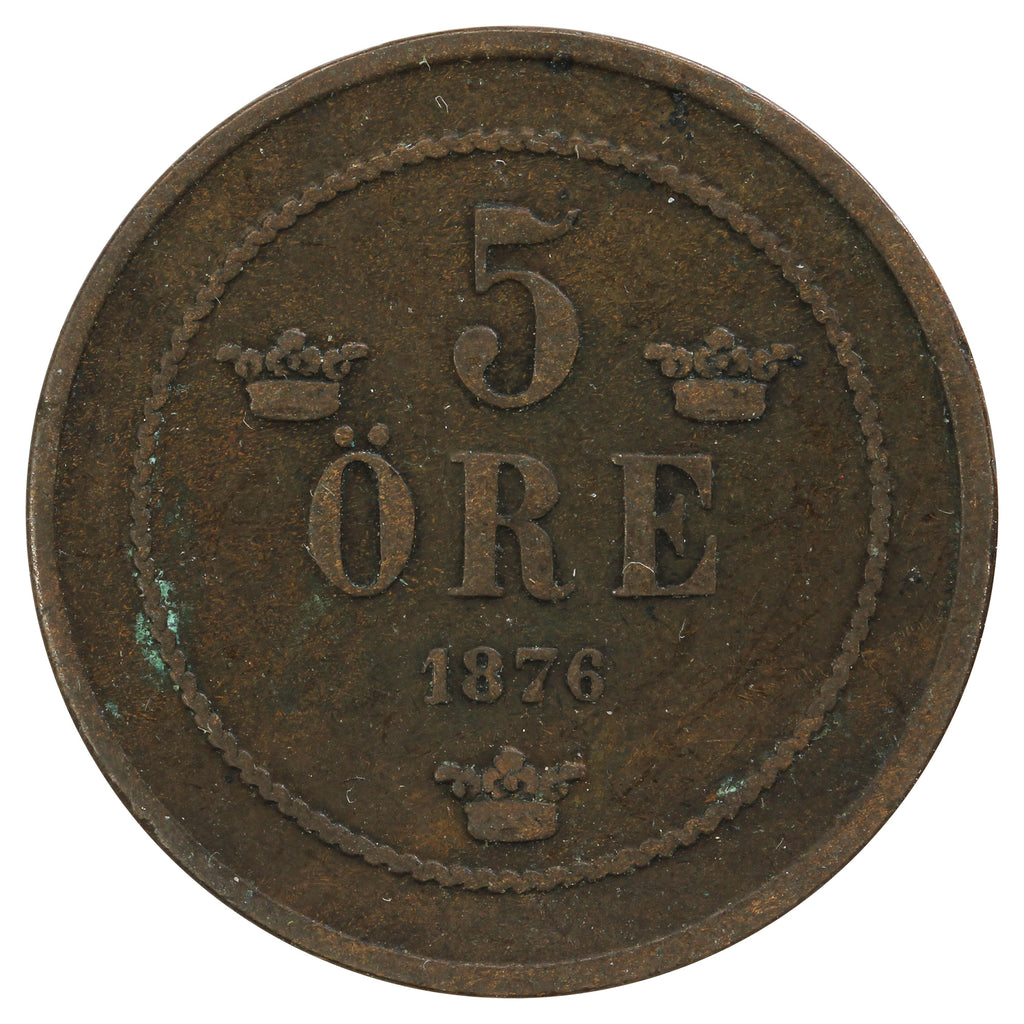Sweden 1876 5 Ore Very Fine (VF20)